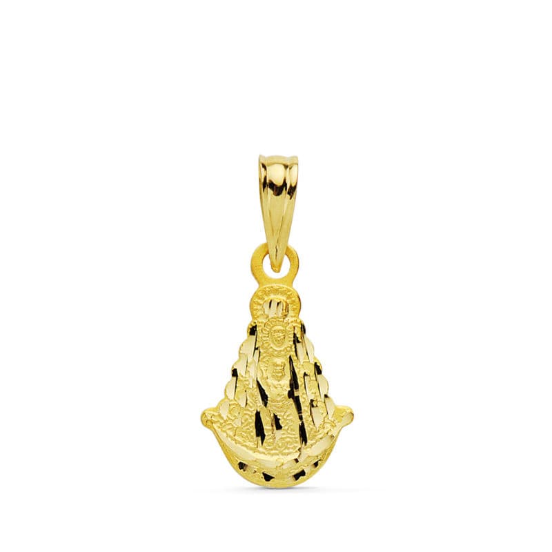 18K MEDALLA ORO AMARILLO VIRGEN DEL ROCIO SILUETA 15X10 MM