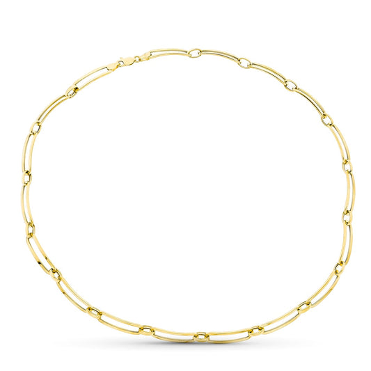18K GARGANTILLA ORO AMARILLO ESLABON ALARGADO