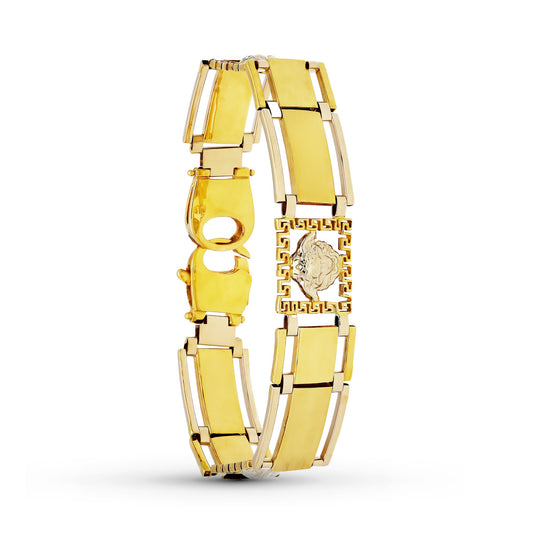 18K PULSERA MEDUSA ORO BICOLOR MATE BRILLO 19CM