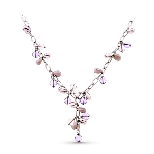 18K GARGANTILLA ORO BLANCO PIEDRAS