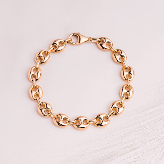 18K PULSERA ORO AMARILLO CALABROTE HUECO ANCHO: 10 MM. LARGO: 21CM
