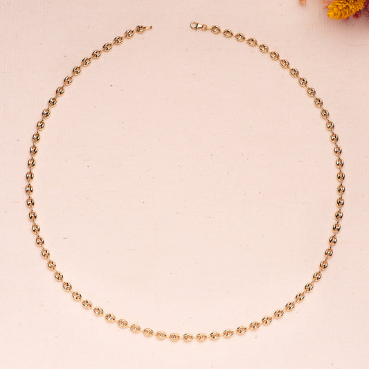 18K CADENA ORO AMARILLO CALABROTE NUDO DE BARCO HUECA ANCHO: 6,5X5MM. LARGO: 60CM