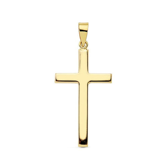 18K CRUZ ORO AMARILLO LISA PALO RECTANGULAR. 31X16 MM