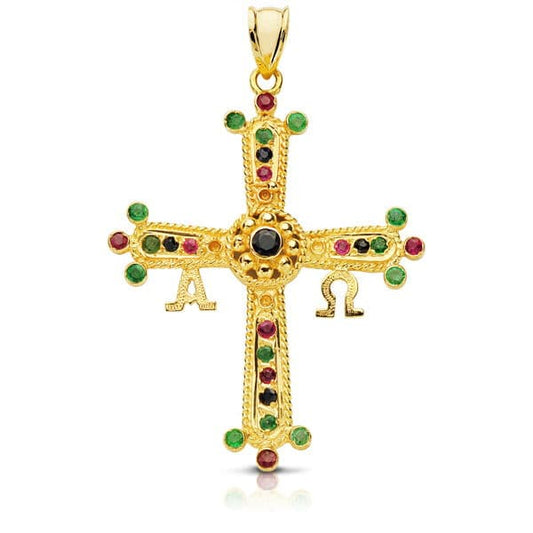 18K CRUZ DE COVADONGA O VICTORIA ORO AMARILLO GRANDE 40X34 MM