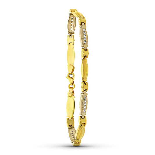 18K PULSERA ORO BICOLOR ESTAMPADA