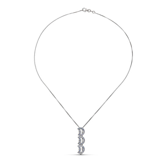 18K GARGANTILLA ORO BLANCO LUNAS CIRCONITAS