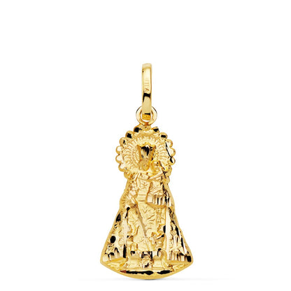 18K MEDALLA SILUETA VIRGEN ORO AMARILLO DE LOS DESAMPARADOS 23X13 MM