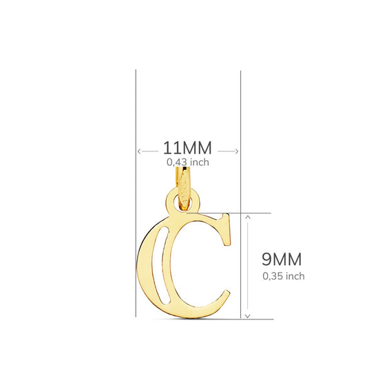 18K COLGANTE ORO AMARILLO LETRA " C " 11X9 MM