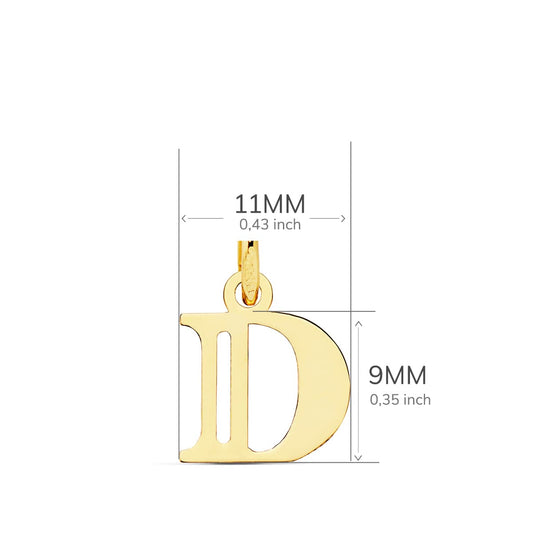 18K COLGANTE ORO AMARILLO LETRA " D " . 11X9 MM