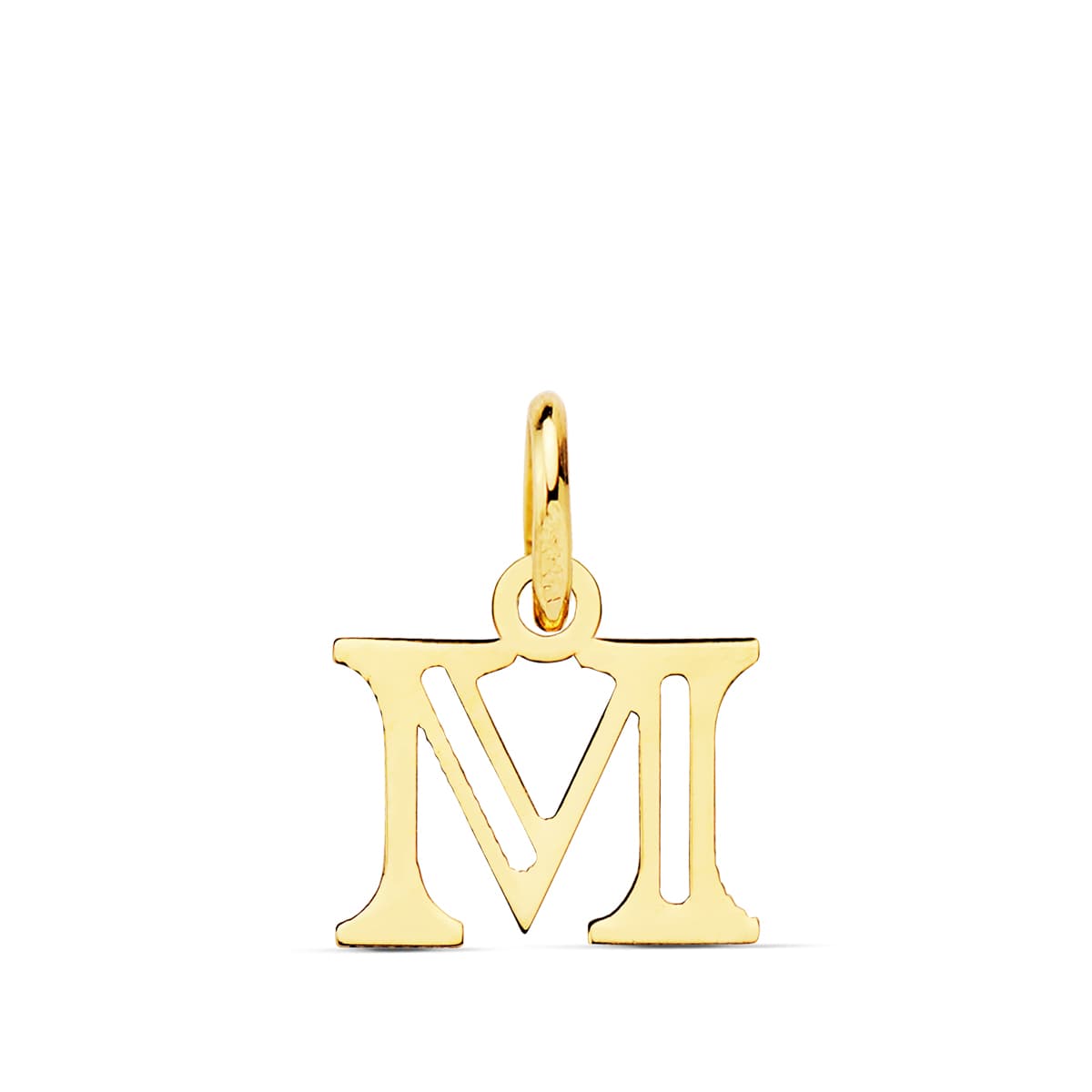 18K COLGANTE ORO AMARILLO LETRA " M " . 12X10 MM
