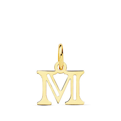 18K COLGANTE ORO AMARILLO LETRA " M " . 12X10 MM