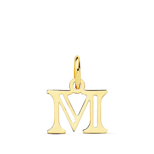 18K COLGANTE ORO AMARILLO LETRA " M " . 12X10 MM