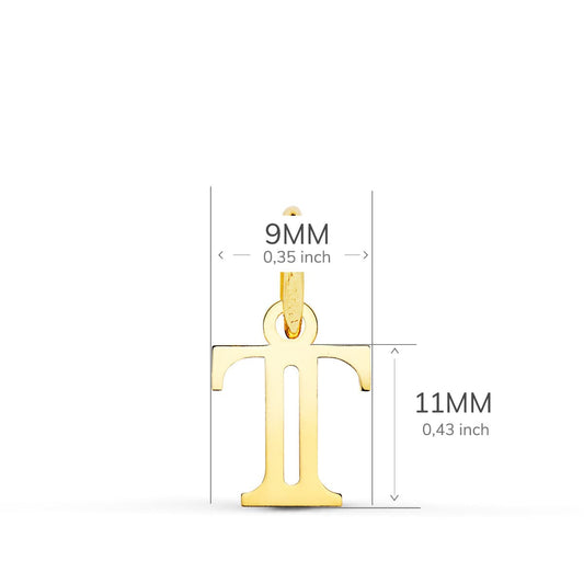 18K COLGANTE ORO AMARILLO LETRA " T " . 11X9 MM