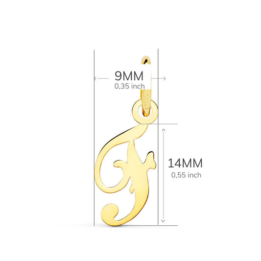18K COLGANTE ORO AMARILLO LETRA " F " 14X9 MM