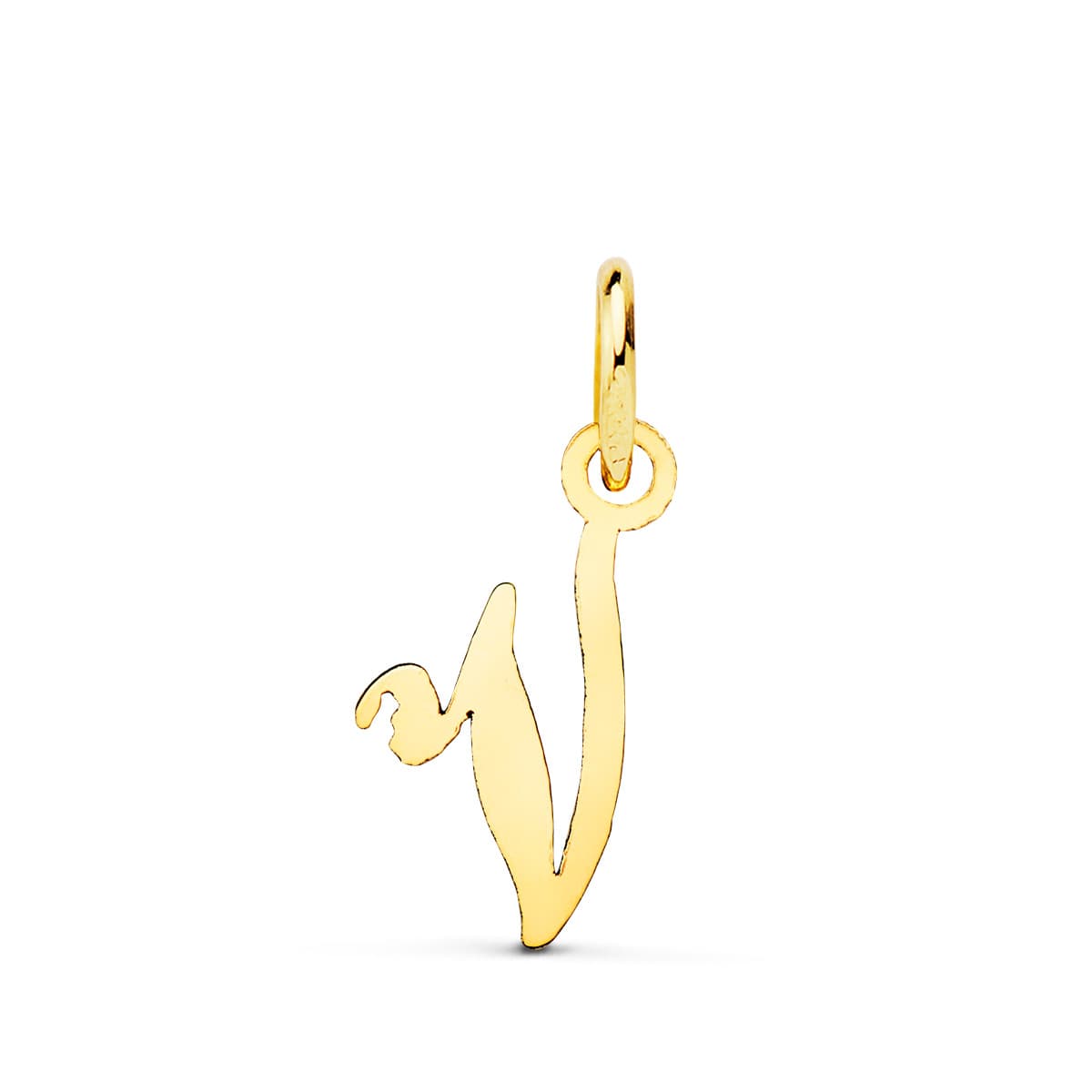 18K COLGANTE ORO AMARILLO LETRA " V " 15X12 MM