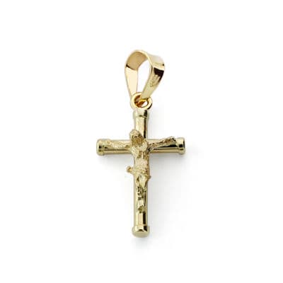 9K CRUZ ORO AMARILLO CRISTO 17X10 MM