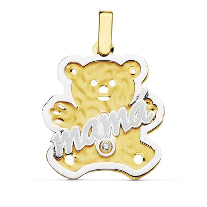 18K COLGANTE BICOLOR MAMA OSO. 22X21 MM