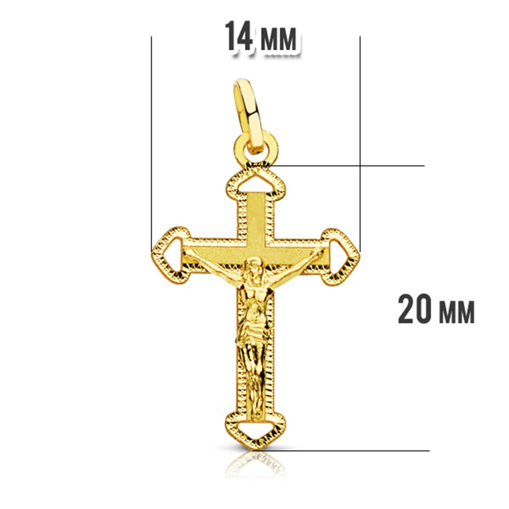 18K CRUZ ORO AMARILLO CON CRISTO. 23X14 MM