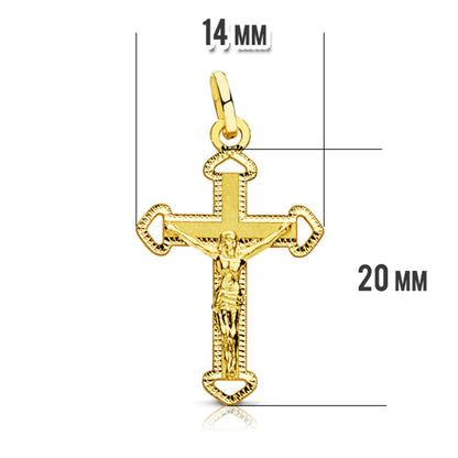 18K CRUZ ORO AMARILLO CON CRISTO. 23X14 MM