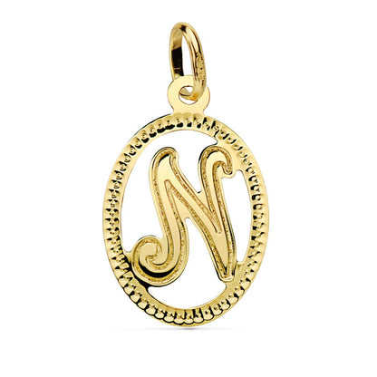 18K COLGANTE ORO AMARILLO INICIAL LETRA N 21X14 MM