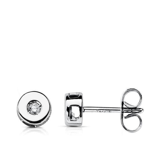 18K PENDIENTES ORO BLANCO DIAMANTES LABORATORIO TALLA BRILLANTE 0,04 QTS. VS2-G. MEDIDA: 5 MM. CIERRE PRESION