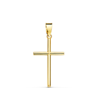 18K CRUZ ORO AMARILLO LISA TUBO 1.5 MM 21X13MM