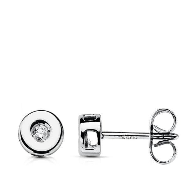 18K PENDIENTES ORO BLANCO DIAMANTES LABORATORIO TALLA BRILLANTE 0,07 QTS. VS2-G. MEDIDA: 5,5 MM. CIERRE PRESION