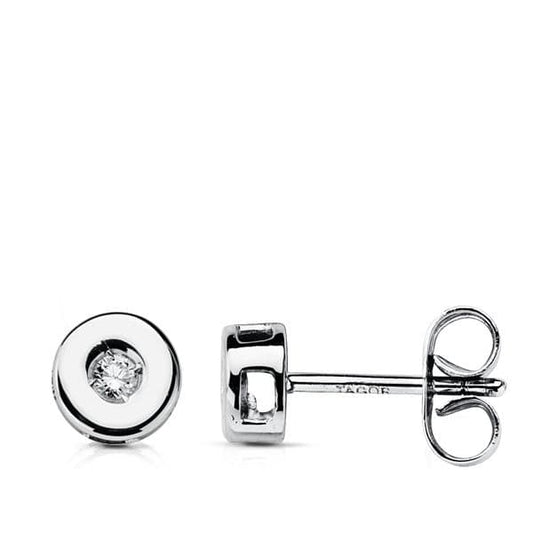 18K PENDIENTES ORO BLANCO DIAMANTES LABORATORIO TALLA BRILLANTE 0,07 QTS. VS2-G. MEDIDA: 5,5 MM. CIERRE PRESION