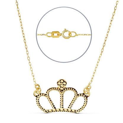 18K COLLAR ORO AMARILLO CORONA 12X8 MM 45CM
