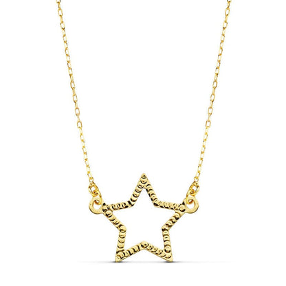 18K COLLAR ORO AMARILLO ESTRELLA 14X11 MM 45CM