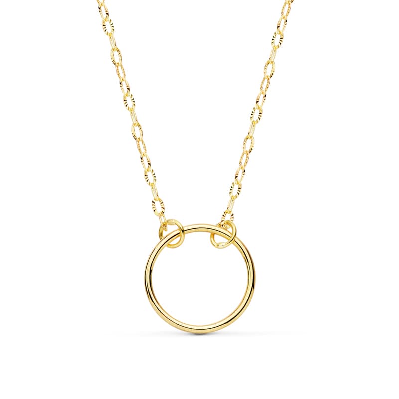 18K COLLAR ORO AMARILLO ARO 13 MM LARGO 42CM