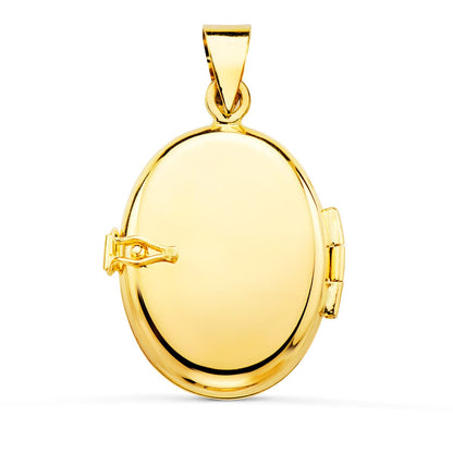 18K GUARDAPELO DIJE PORTAFOTOS ORO AMARILLO OVAL LISO 22X19 MM