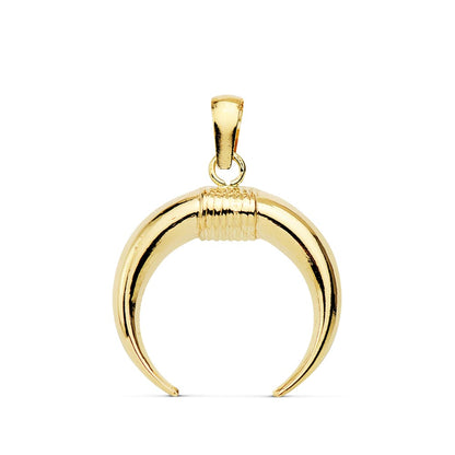 18K COLGANTE AMULETO ORO AMARILLO CUERNO 16X16 MM