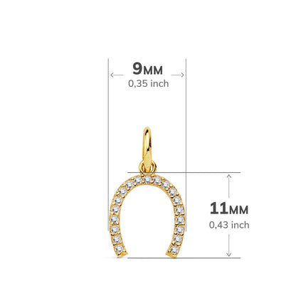 18K COLGANTE AMULETO ORO AMARILLO HERRADURA 11X9 MM
