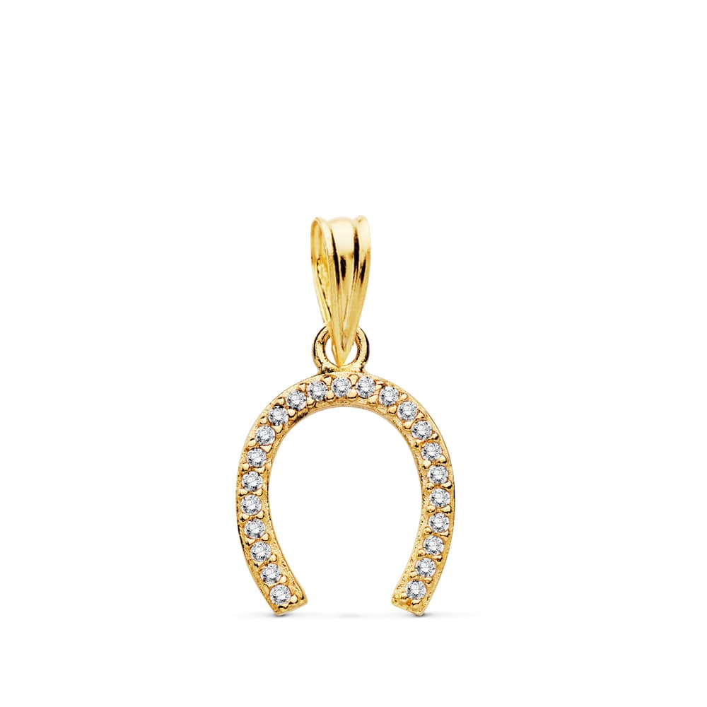 18K COLGANTE AMULETO ORO AMARILLO HERRADURA 12X11 MM