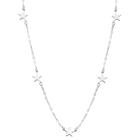 18K GARGANTILLA ESTRELLAS ORO BLANCO 42CM