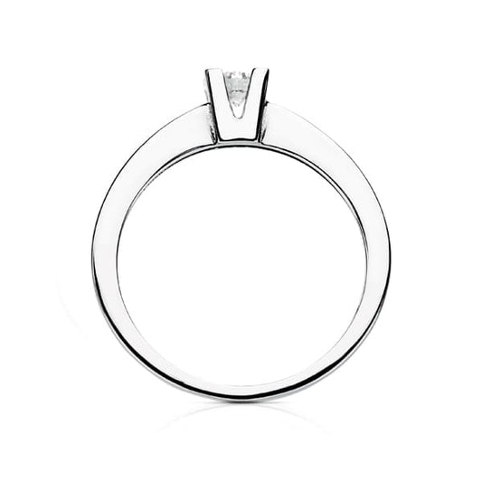 18K SOLITARIO ORO BLANCO DIAMANTE NATURAL TALLA BRILLANTE 0.200 QTS. SI-H