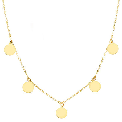 18K GARGANTILLA ORO AMARILLO PLACA CHAPAS LISAS 7 MM CADENA FORZADA 45CM