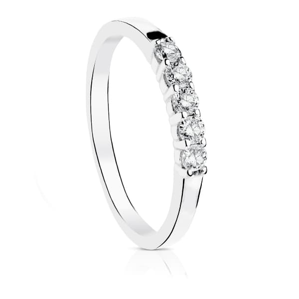 18K SORTIJA DIAMANTES LABORATORIO TALLA BRILLANTE ORO BLANCO 0.300 QTS. PUREZA VS2 COLOR G