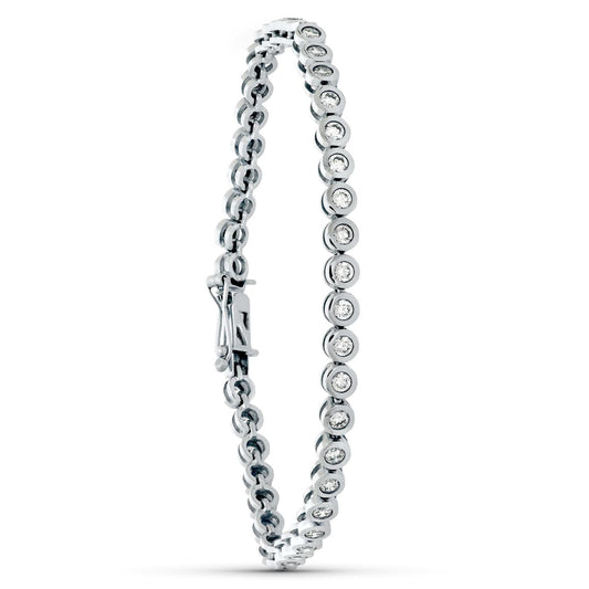 18K PULSERA ORO BLANCO CIRCONITA 19.5 CM