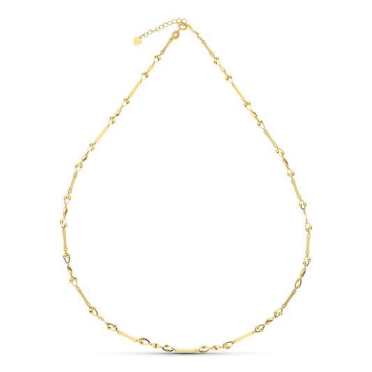18K GARGANTILLA ORO AMARILLO TRAMOS Y ESLABONES 45CM