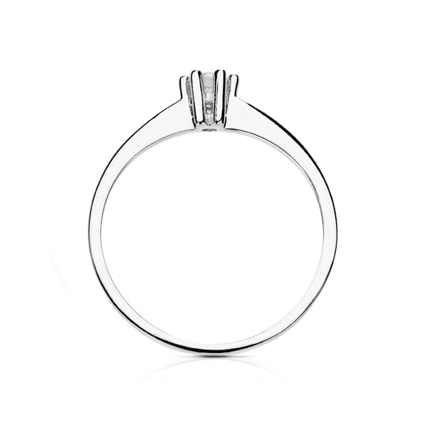 18K SOLITARIO DIAMANTE NATURAL TALLA BRILLANTE ORO BLANCO 0.100 QTS. SI-H