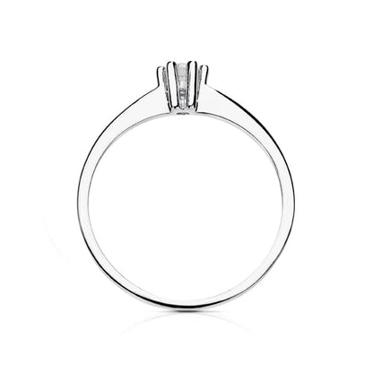 18K SOLITARIO DIAMANTE NATURAL TALLA BRILLANTE ORO BLANCO 0.100 QTS. SI-H