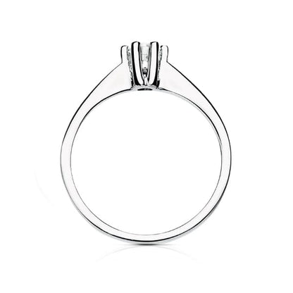 18K SOLITARIO DIAMANTE NATURAL TALLA BRILLANTE ORO BLANCO 0.200 QTS. SI-H