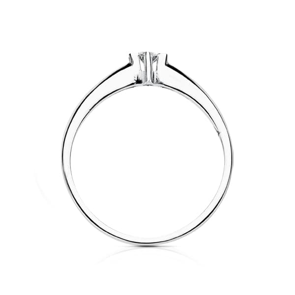 18K SOLITARIO DIAMANTE NATURAL TALLA BRILLANTE ORO BLANCO 0.100 QTS. SI-H