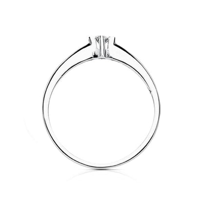 18K SOLITARIO DIAMANTE NATURAL TALLA BRILLANTE ORO BLANCO 0.100 QTS. SI-H