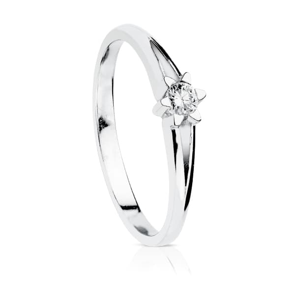 18K SOLITARIO DIAMANTE ORO BLANCO 0.150 QTS. SI-H