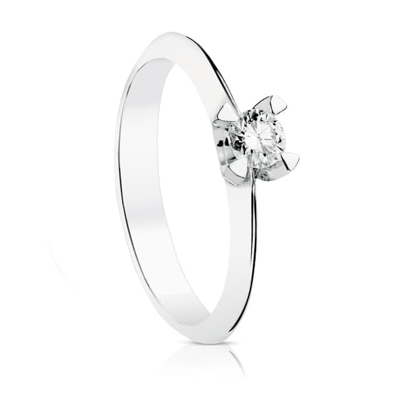 18K SOLITARIO DIAMANTE TALLA BRILLANTE ORO BLANCO 0.200 QTS. SI-H