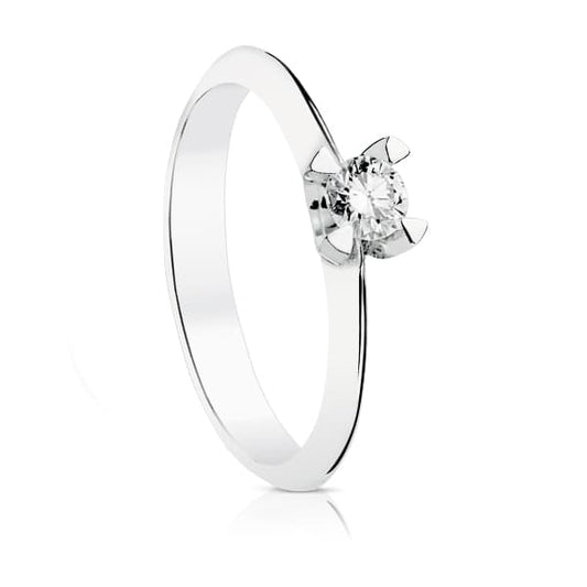 18K SOLITARIO DIAMANTE TALLA BRILLANTE ORO BLANCO 0.200 QTS. SI-H