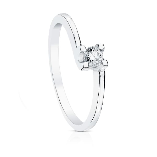 18K SOLITARIO DIAMANTE ORO BLANCO 0.150 QTS. SI-H